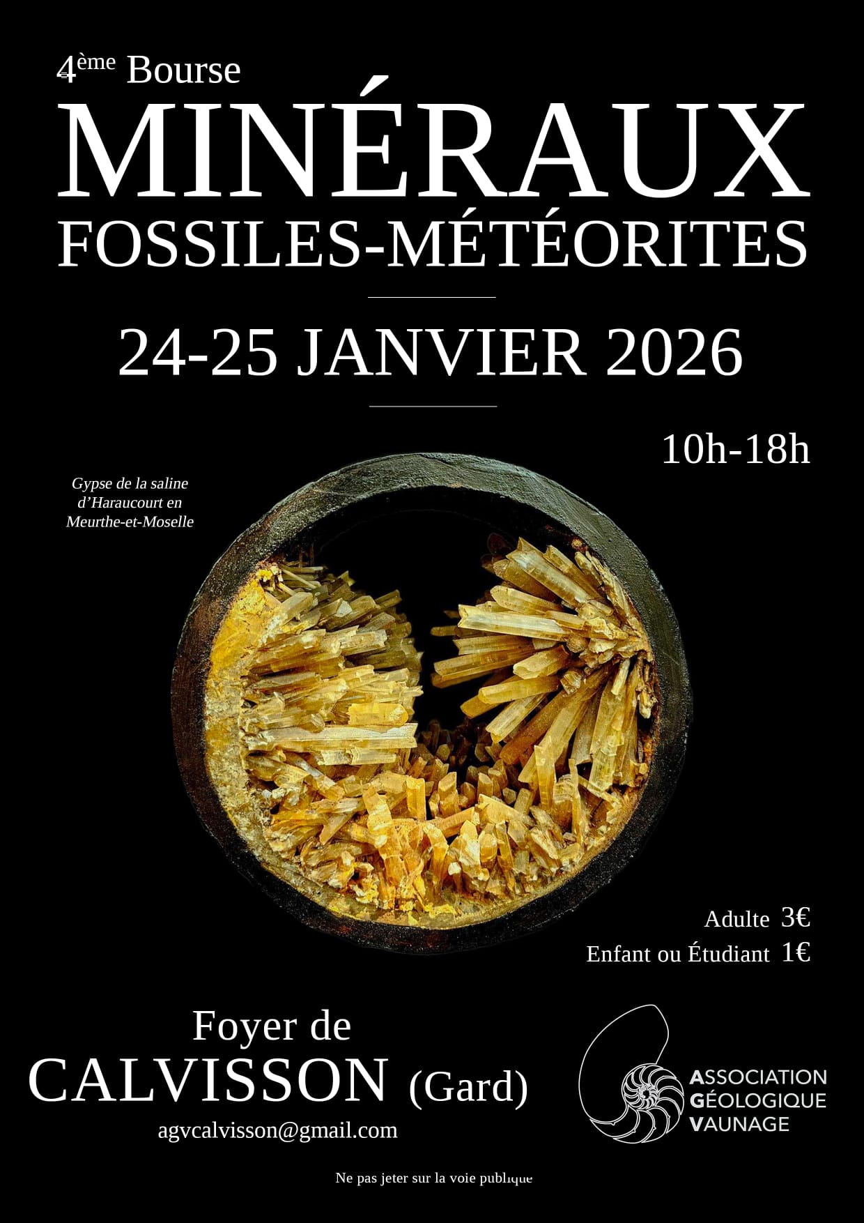 4ème bourse aux minéraux, fossiles et météorites