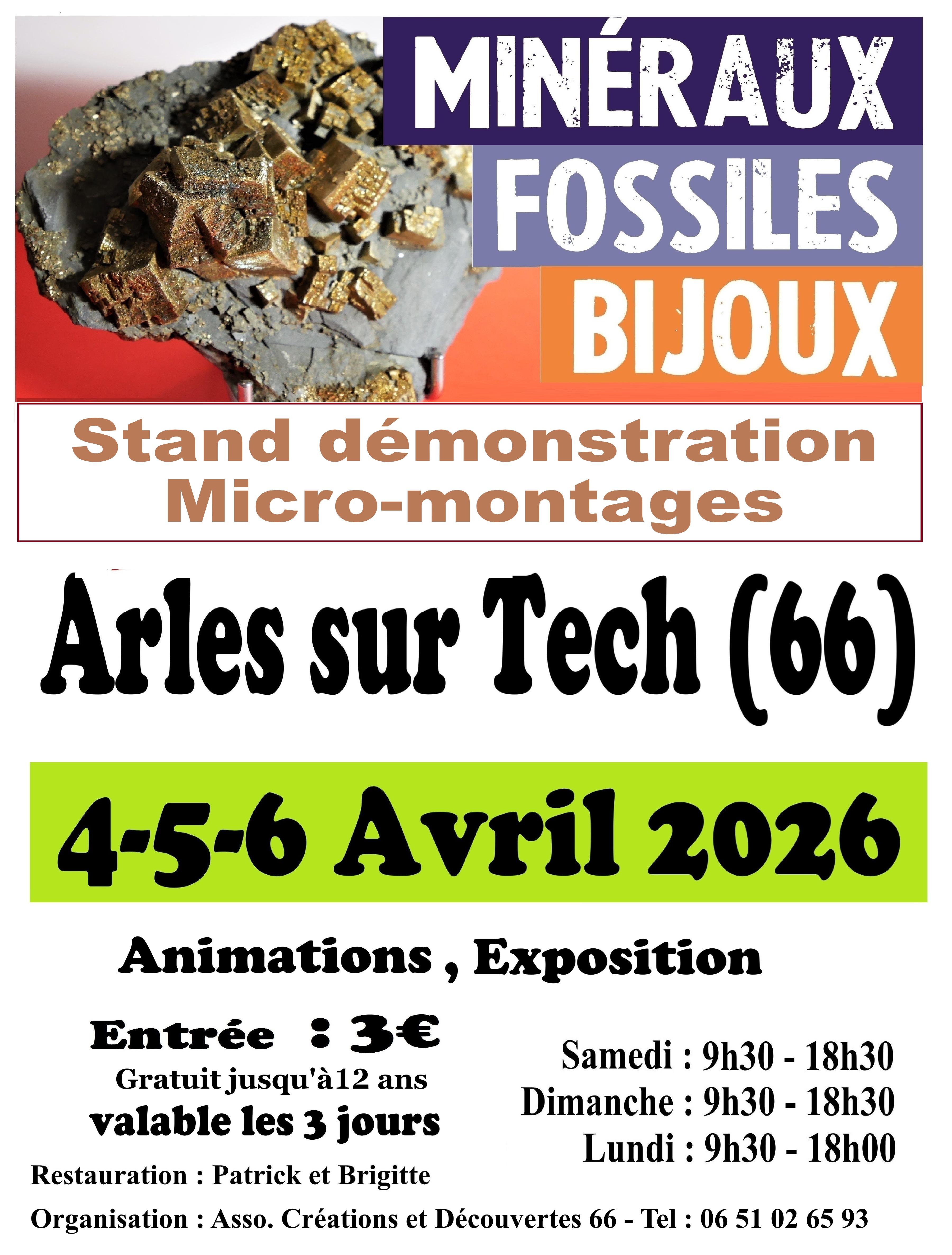 Salon des minéraux, fossiles et bijoux de Arles sur Tech