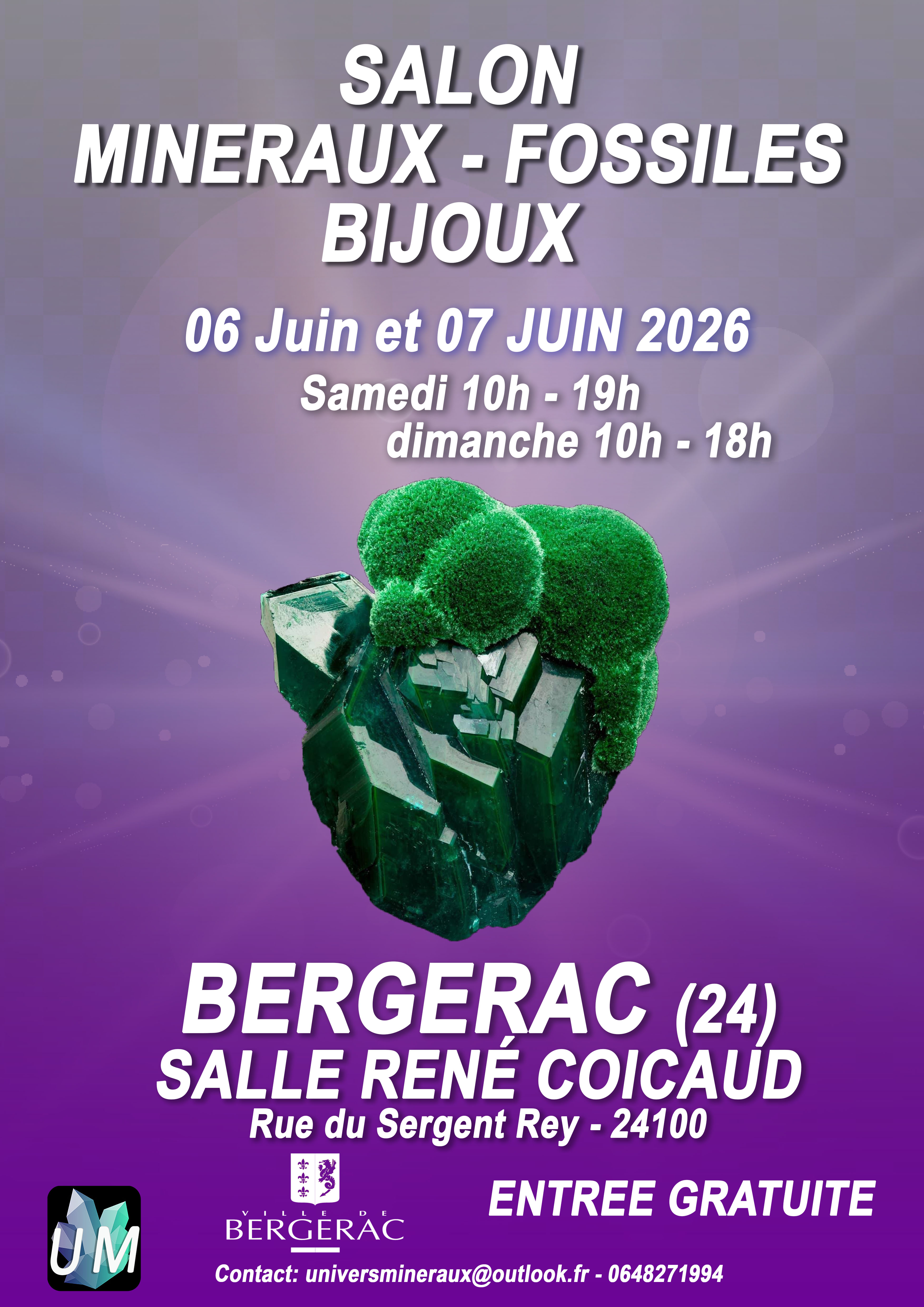 Salon minéraux, fossiles, bijoux de créateur.