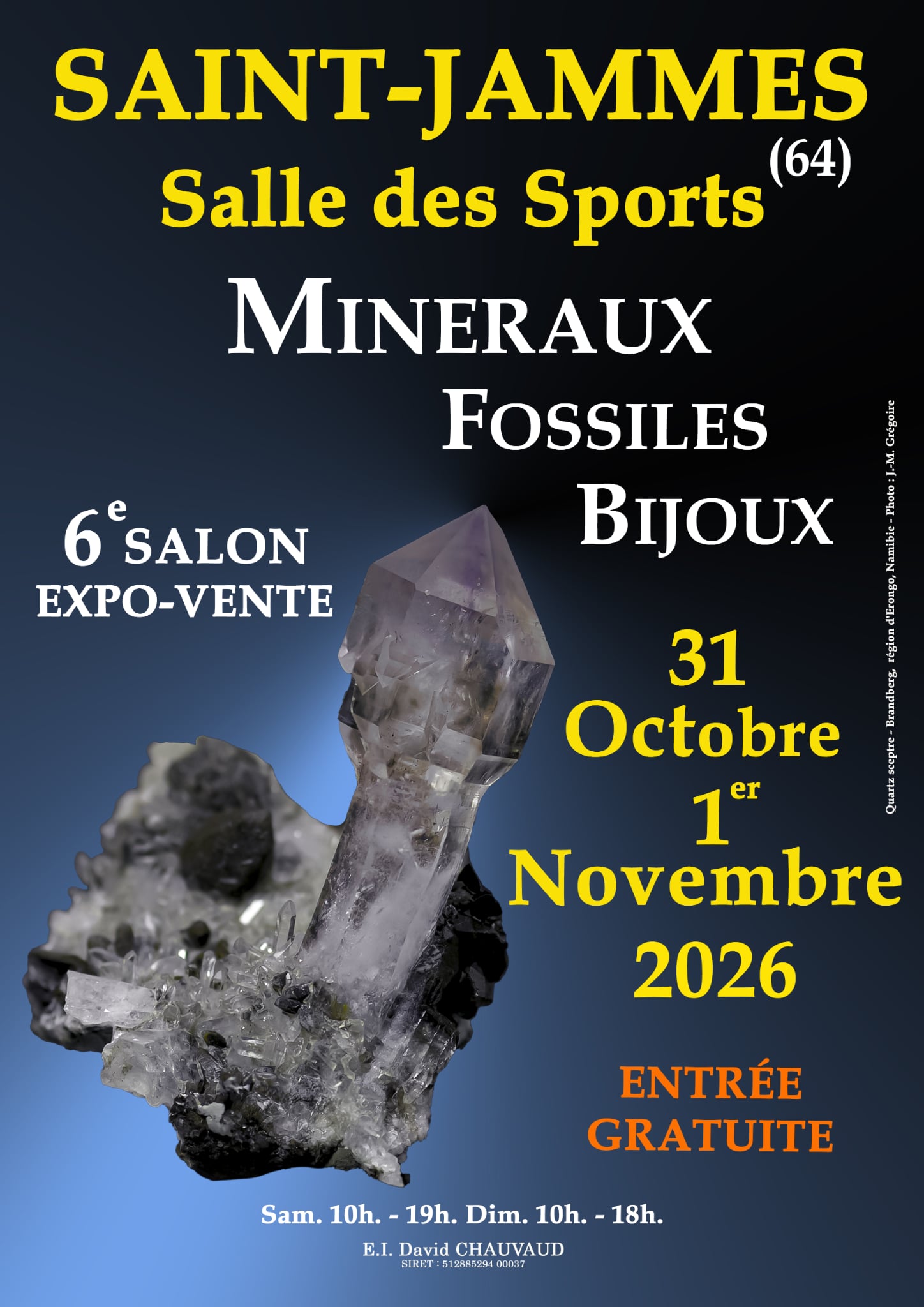 6e SALON MINERAUX FOSSILES BIJOUX de SAINT-JAMMES