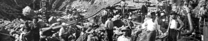 A história da corrida do ouro nos Estados Unidos Mining on the American River near Sacramento circa 1852