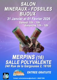 Exposição de minerais, fósseis e joias de design.