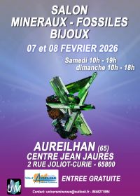 Exposição de minerais, fósseis e joias de design.