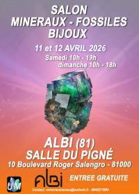 Exposição de minerais, fósseis e joias de design.