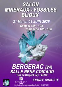 Exposição de minerais, fósseis e joias de design.
