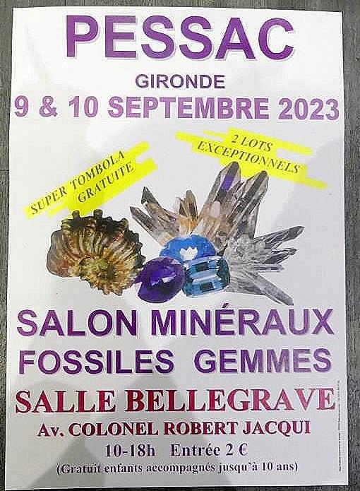27ª FEIRA DE MINERAIS FÓSSEIS E GEMAS DE PESSAC