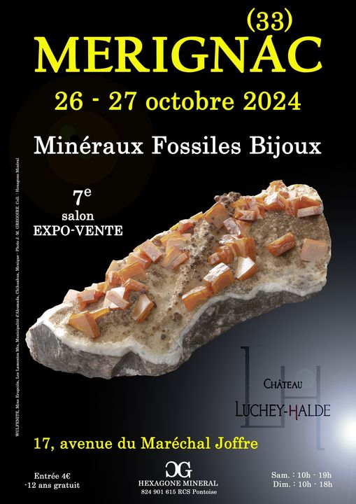 7ª EXPOSIÇÃO DE JÓIAS DE MINERAIS FÓSSEIS em MERIGNAC