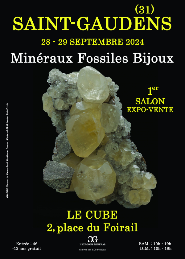 1ª EXPOSIÇÃO DE JÓIAS DE MINERAIS FÓSSEIS em SAINT-GAUDENS