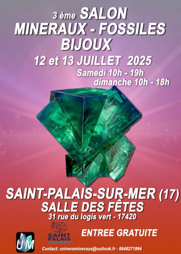 Exposição de minerais, fósseis e joias de design.