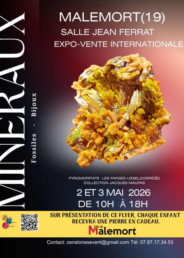 Exposição de minerais, fósseis, gemas e joias.