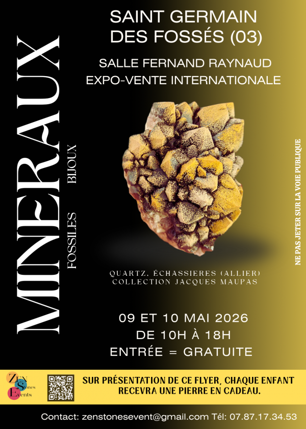 Exposição de minerais, fósseis, gemas e joias.