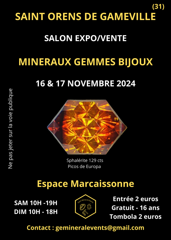 1ª Feira de Minerais, Gemas e Joias em Saint Orens de Gameville