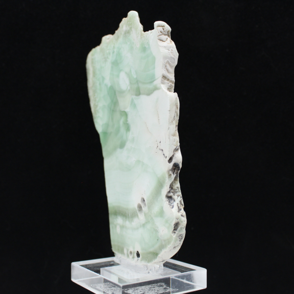 Fatia natural de aragonita verde para decoração