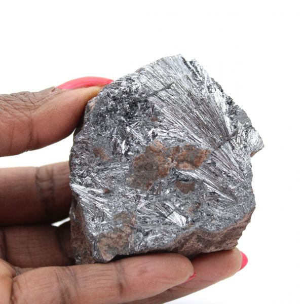 Pirolusita sobre ganga, coleção e decoração.