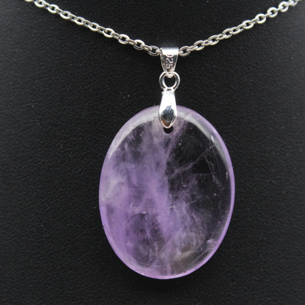 Pingente de quartzo roxo de Madagascar - Elegância Mineral