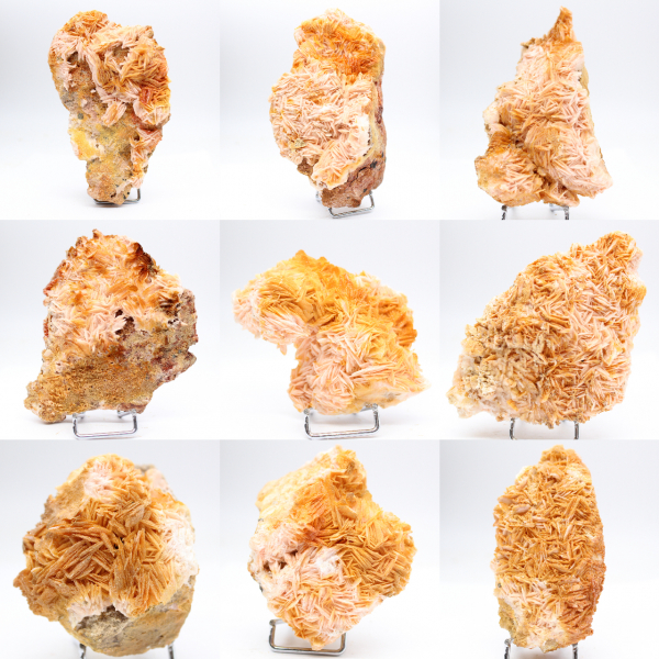 Exemplar de barita laranja marroquina em cristais naturais.