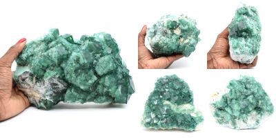 Bela qualidade de espécimes de cristais de fluorita verdes de Madagascar na matriz Madagascar collection dezembro 2021