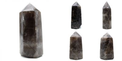 Prismas de quartzo fumê Madagascar collection janeiro 2023