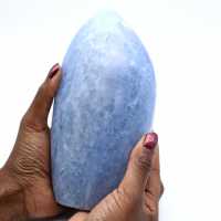 Pedra de calcita azul polida