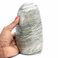 Pedra de Jasper Cinza Polida com Bandas