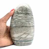 Pedra ornamental de jaspe com faixas cinza de Madagascar