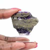 Fatia de fluorita e pirita para coleção mineral