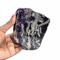 Pedra de fluorita pirita mineral bruto para coleção