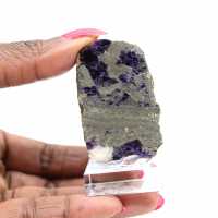 Pedra de fluorita pirita natural mineral único
