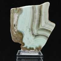 Fatia de aragonita verde para coleção de minerais