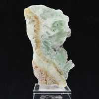 Fatia de aragonita verde para coleção de minerais