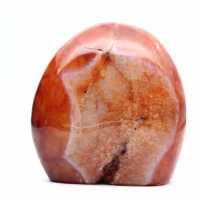 Cornalina de Madagascar polida - Pedra decorativa grande (ornamento natural)