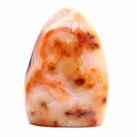 Cornalina polida de Madagascar - espécime de pedra natural para decoração e ciência