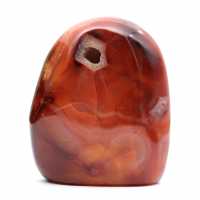 Pequeno ornamento de cornalina polida - espécime mineral genuíno (Madagascar)