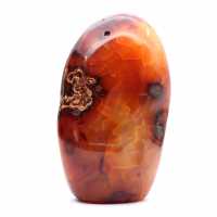 Cornalina de Madagascar polida - espécime decorativo e científico (pedra natural)