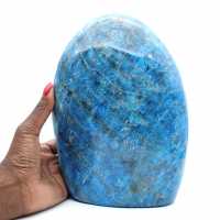 Grande Apatita polida, espécime decorativo, pedra natural de Madagascar
