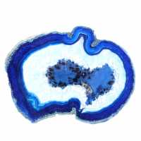 Fatias de ágata azul polidas para decoração científica