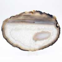 Placa de ágata translúcida polida