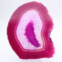 Fatia de ágata tingida de rosa natural