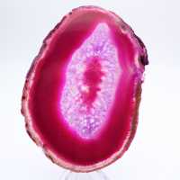 Fatia polida de ágata tingida de rosa