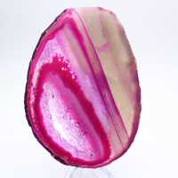 Ágata polida fatiada com tonalidade rosa