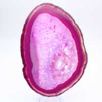 Fatia decorativa de ágata tingida de rosa