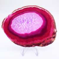 Fatia decorativa de ágata tingida de rosa