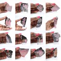 Fatia de rodonita polida qualidade para decoração