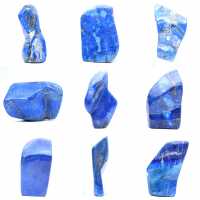 Ornamento mineral de lápis-lazúli azul profundo do Afeganistão