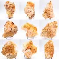 Exemplar de barita laranja marroquina em cristais naturais.