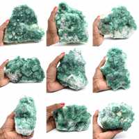 Fluorita verde bruta em cristais na matriz