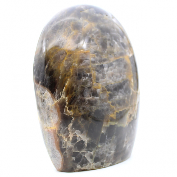 Pedra da lua negra, pedra ornamental com microlinhas de Madagascar