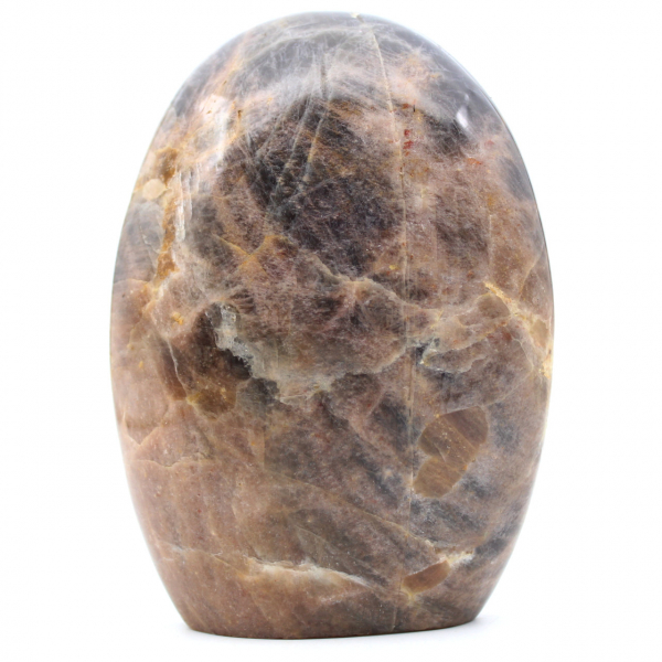 Bloco natural polido de pedra lunar preta de microlinhas