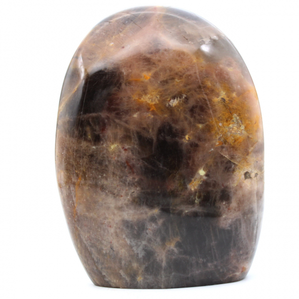 Pedra lunar preta de microline natural para enfeite