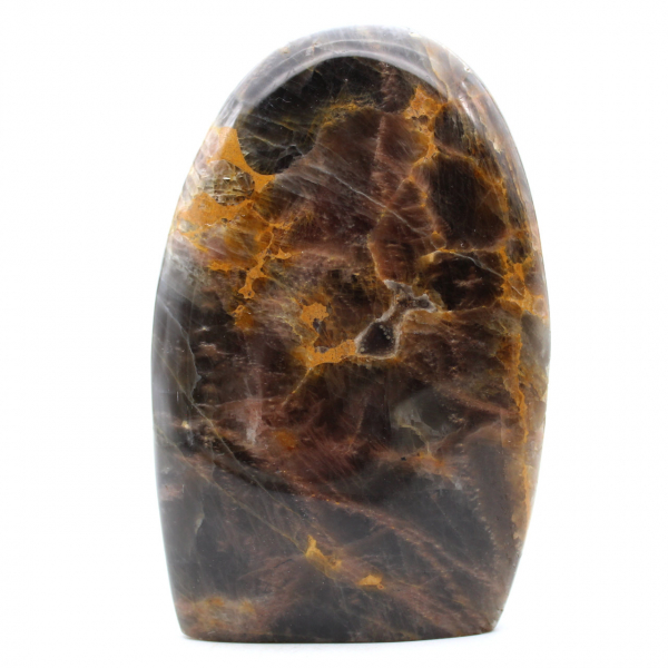 Pedra lunar preta de microline natural polida